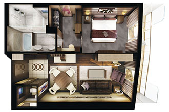 Sample Cabin Image for Category Code H3 (The Haven Deluxe Owner's Suite with Balcony)