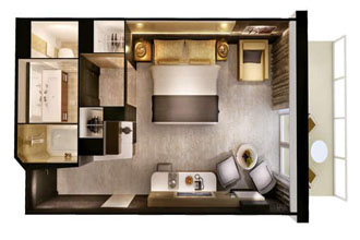 Sample Cabin Image for Category Code HF (The Haven Courtyard Penthouse With Balcony)