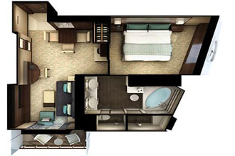Sample Cabin Image for Category Code HG (The Haven Forward-Facing Penthouse W/Balcony)