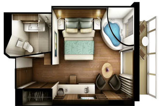 Sample Cabin Image for Category Code HI (Haven Penthouse Suite With Balcony)