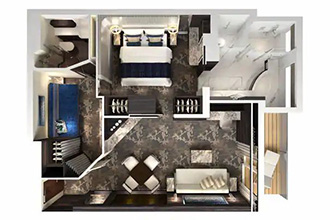 Sample Cabin Image for Category Code H5 (The Haven 2 Bedroom Family villa w/Large Balcony)