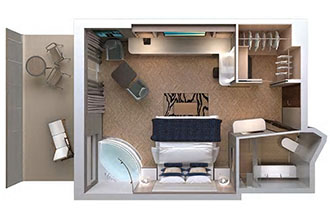 Sample Cabin Image for Category Code H9 (The Haven Spa Suite with Balcony)