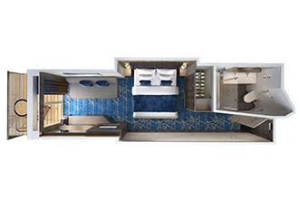 Sample Cabin Image for Category Code MX (Sail Away Club Balcony Suite)