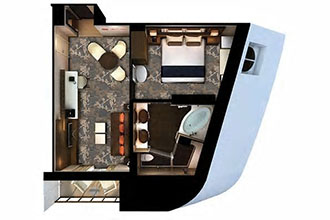 Sample Cabin Image for Category Code HG (The Haven Forward-Facing Penthouse w/balcony)
