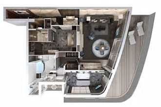 Sample Cabin Image for Category Code H2 (The Haven Deluxe Owner's Suite With Large Balcony)