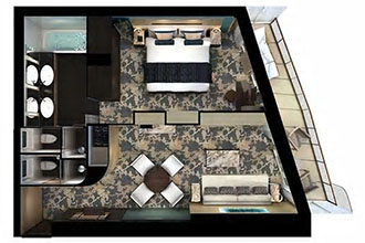 Sample Cabin Image for Category Code HB (The Haven Aft-Facing Penthouse With Large Balcony)
