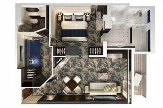 Sample Cabin Image for Category Code H6 (The Haven 2-Bedroom Family Villa With Balcony)