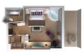 Sample Cabin Image for Category Code H9 (The Haven Spa Suite With Balcony)