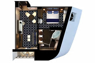 Sample Cabin Image for Category Code HG (The Haven Forward-Facing Penthouse With Balcony)