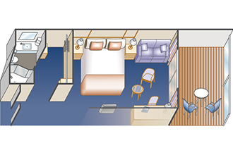 Sample Cabin Image for Category Code D4 (Premium Deluxe Balcony)