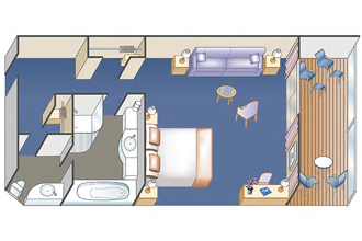 Sample Cabin Image for Category Code S6 (VISTA SUITE - SGL SOFABED - ADJ/FWD (W)           AVG 440 SQ)