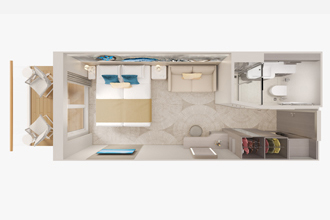 Sample Cabin Image for Category Code B1 (Aft-Facing Balcony)