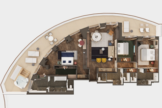 Sample Cabin Image for Category Code H2 (The Haven Premier Owner's Suite with Large Balcony)