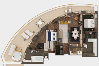 Sample Cabin Image for Category Code H3 (The Haven Deluxe Owner's Suite with Large Balcony)