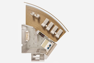 Sample Cabin Image for Category Code SH (Aft-Facing Suite with Large Balcony)