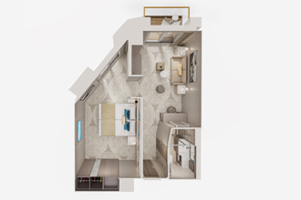 Sample Cabin Image for Category Code SJ (Family Suite with Master Bedroom & Balcony)