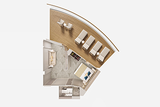 Sample Cabin Image for Category Code SH (Aft-Facing Suite with Large Balcony)