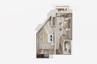 Sample Cabin Image for Category Code SJ (Family Suite with Master Bedroom & Balcony)