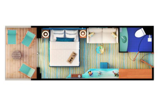 Sample Cabin Image for Category Code 230 (Extended Balcony Stateroom)