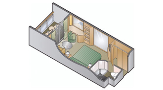 Sample Cabin Image for Category Code 2B (Deluxe Ocean View Stateroom Veranda)