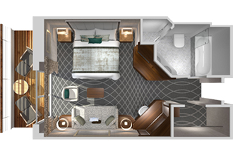 Sample Cabin Image for Category Code PH (Penthouse with Veranda and Third Berth)