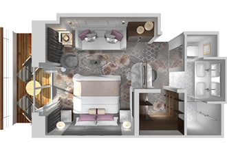 Sample Cabin Image for Category Code SH (SeaBreeze PenthaHouse w/ veranda & third berth)
