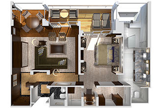 Sample Cabin Image for Category Code CP (Crystal Penthouse with Verandah)