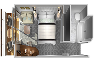 Sample Cabin Image for Category Code B3 (Deluxe Stateroom with Verandah Forward)