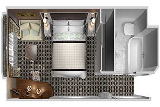 Sample Cabin Image for Category Code C2 (Deluxe Stateroom with Slightly Limited View)