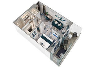 Sample Cabin Image for Category Code SP (Seabreeze Penthouse Suite With Verandah & 3rd Bert)