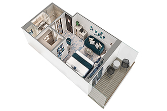 Sample Cabin Image for Category Code SH (Seabreeze Penthouse With Verandah And Third Berth)