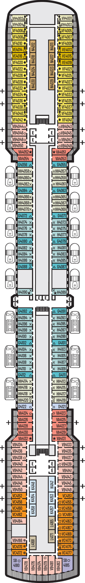 Plan for 4 - Upper Promenade Deck