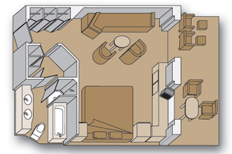 Sample Cabin Image for Category Code SC (Neptune Suites (Deluxe Verandah Suites))