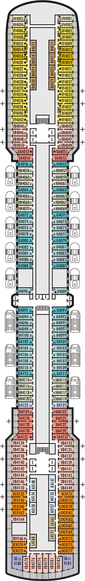 Plan for 4 - Upper Promenade Deck