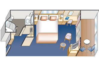 Sample Cabin Image for Category Code B2 (Premium Balcony)
