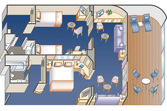 Sample Cabin Image for Category Code S8 (Family Suite with Balcony)