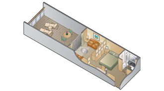 Sample Cabin Image for Category Code SV (Sunset Veranda Stateroom)